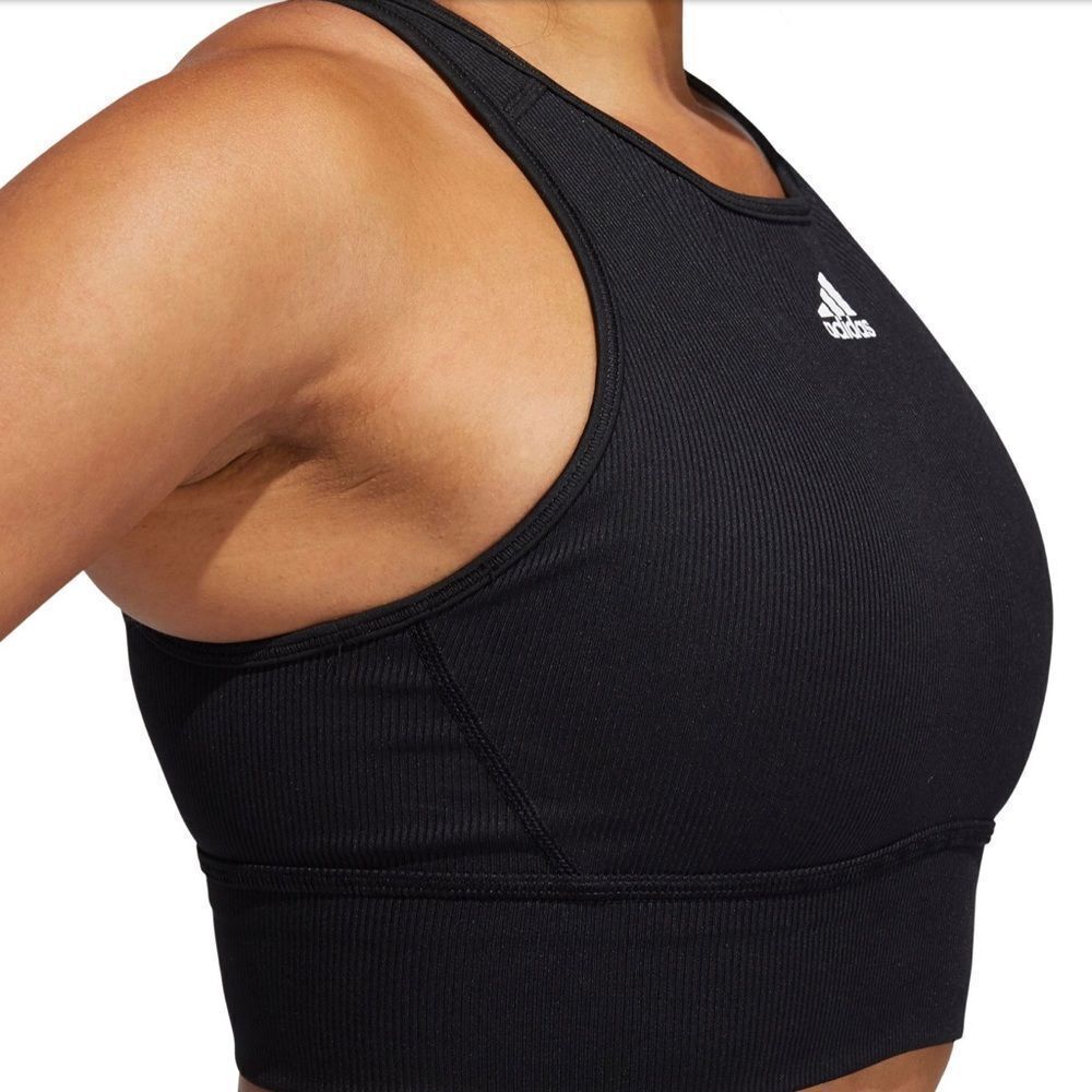 🆕 ADIDAS Ribbed Longline Sports Bra Black Size‎ Extra Small NWT - Picture 6 of 7